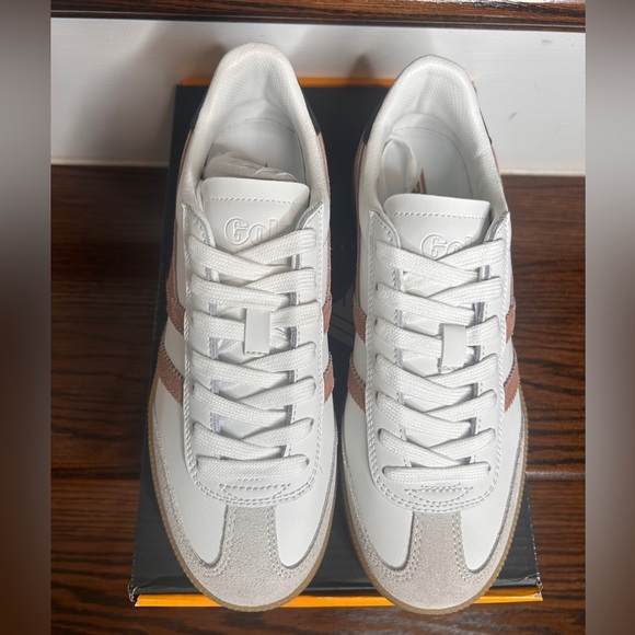 Gola Women’s Viper Leather Sneakers, Sz.6, White, Cameo, Dark Brown, Gum - Picture 9 of 16